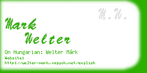 mark welter business card